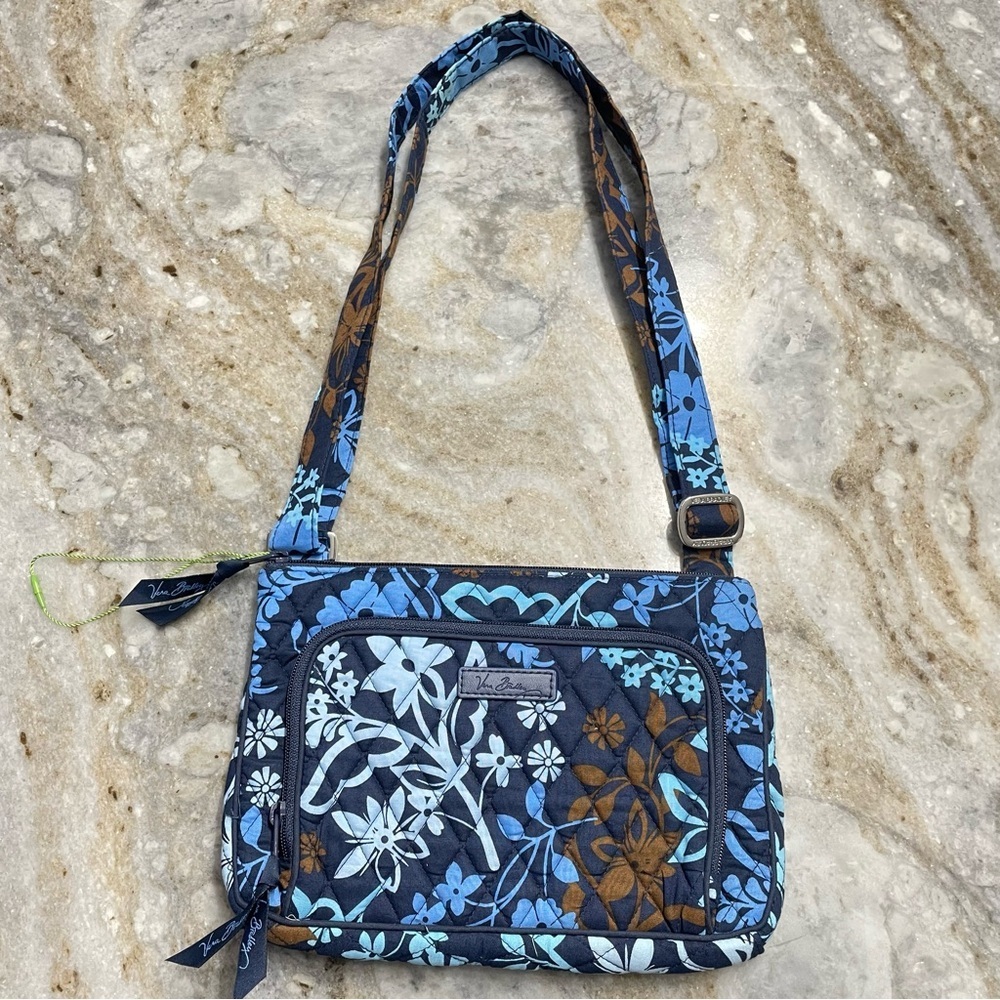 NWOT Vera Bradley Little Hipster Crossbody Java Floral Retired Pattern in Cotton
